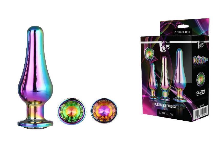 DT21873 Набор анальных пробок конической формы Dream Toys GLEAMING LOVE PLEASURE SET MULTICOLOUR