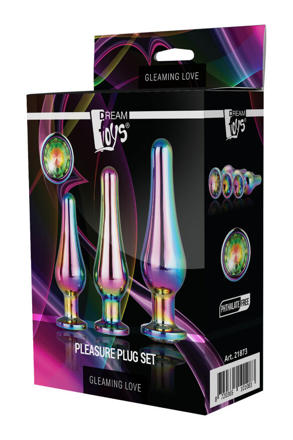 DT21873 Набор анальных пробок конической формы Dream Toys GLEAMING LOVE PLEASURE SET MULTICOLOUR