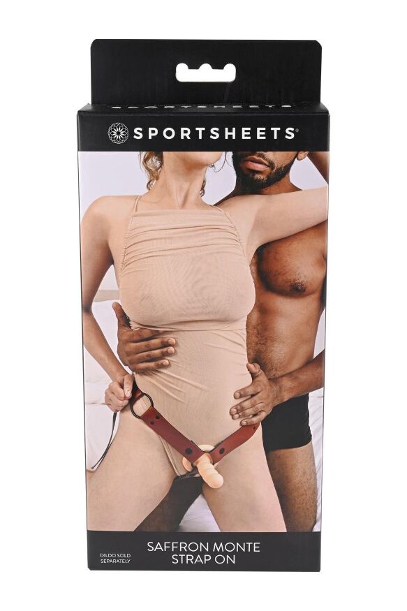 Трусики для страпона Sportsheets Saffron Monte Strap On из искусственной кожи, красные