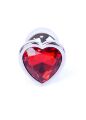 Анальна пробка у формі серця - Jewellery Silver Heart Plug - Red