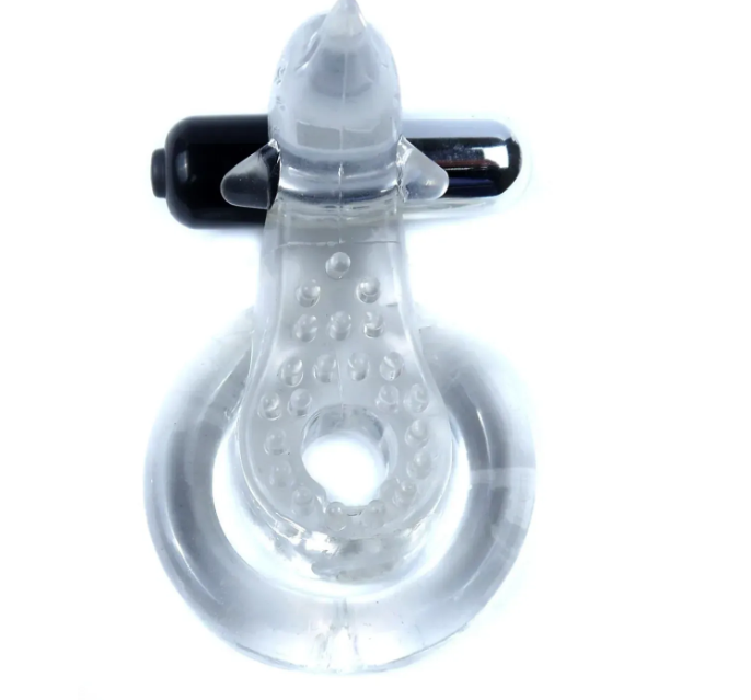 Эрекционное виброкольцо BOSS - Dolphin Vibro CockRing Clear, BS6700050