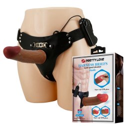 Пустотілий страпон з вібро - Pretty Love Harness Briefs Stark with Vibration