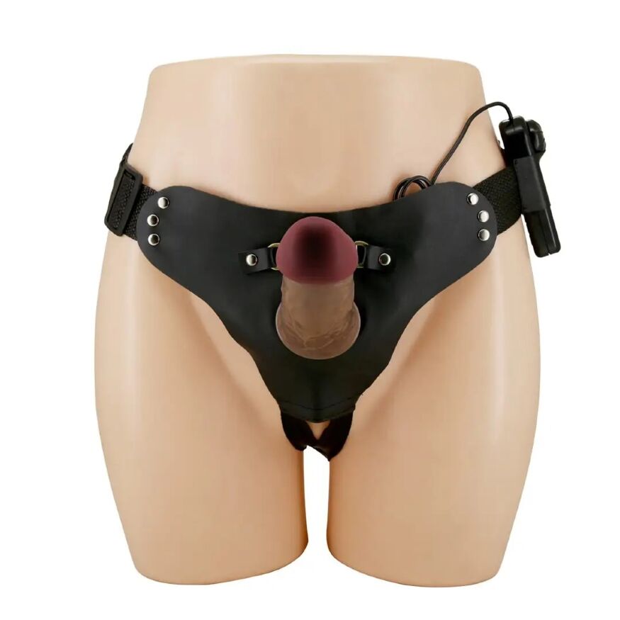 Полый страпон с вибрацией - Pretty Love Harness Briefs Stark with Vibration