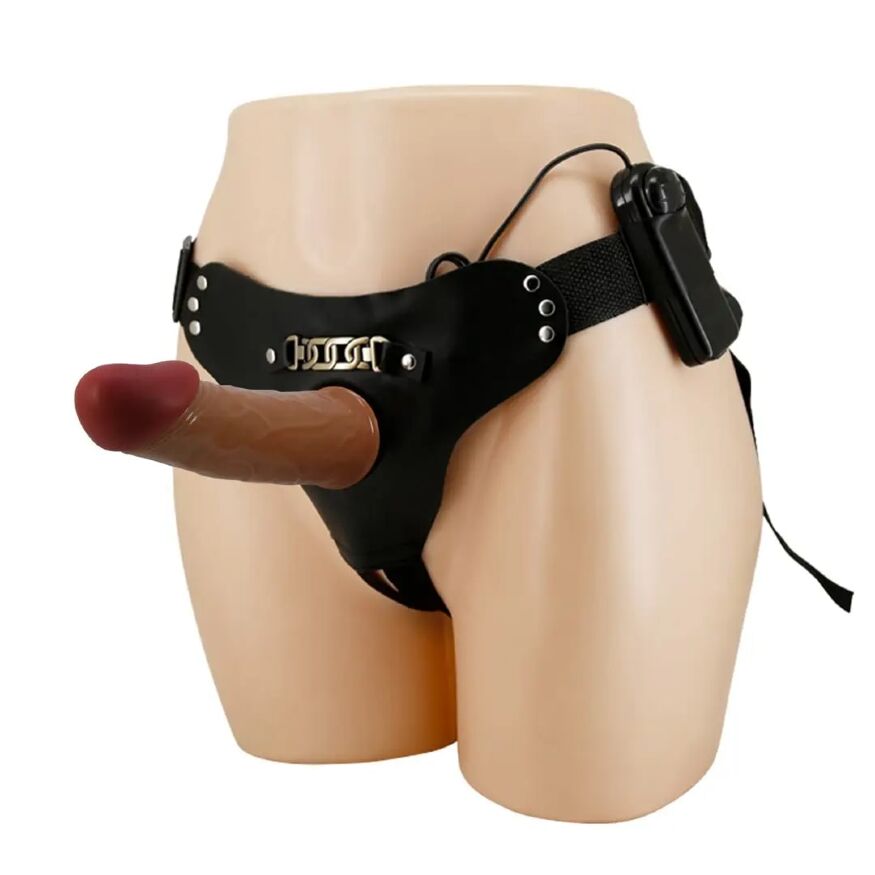 Полый страпон с вибрацией - Pretty Love Harness Briefs Stark with Vibration