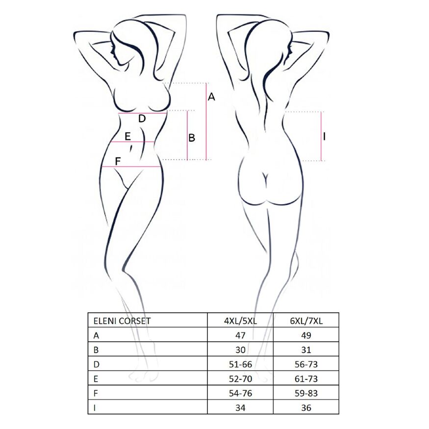 (SALE) Корсет с пажами ELENI CORSET white 4XL/5XL - Passion, трусики