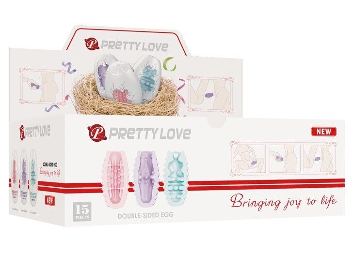 Набор из 15 шт мастурбаторов Pretty Love - Double Sided EGG, BI-014832H