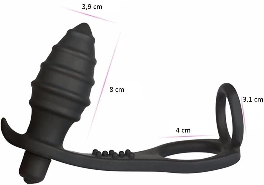 Эрекционное кольцо с вибро массажером простаты XESE PM-08 ( 1 режим вибрации )
