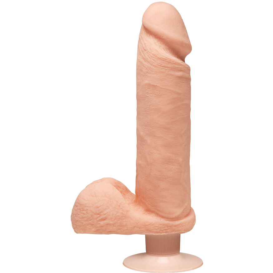 Фаллоимитатор Doc Johnson The D - Perfect D - Vibrating 8 Inch With Balls - ULTRASKYN, диаметр 5,1см