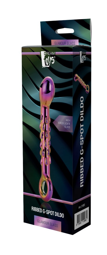 Dt21833 скляний фалоімітатор Dream Toys GLAMOUR GLASS RIBBED G-SPOT DILDO
