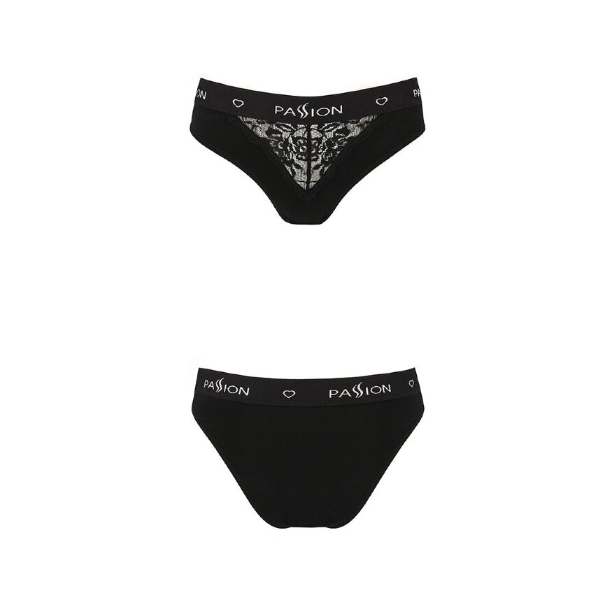 Трусики с широкой резинкой и кружевом PS001 PANTIES black L - Passion