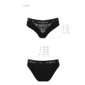Трусики с широкой резинкой и кружевом PS001 PANTIES black L - Passion