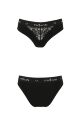 Трусики с широкой резинкой и кружевом PS001 PANTIES black L - Passion