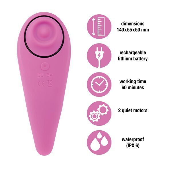 Пульсатор для клітора плюс вібратор FeelzToys - FemmeGasm Tapping &amp; Tickling Vibrator Pink