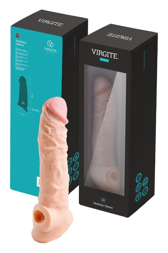 Насадка на пеніс Virgite S8, бежева, 19 см