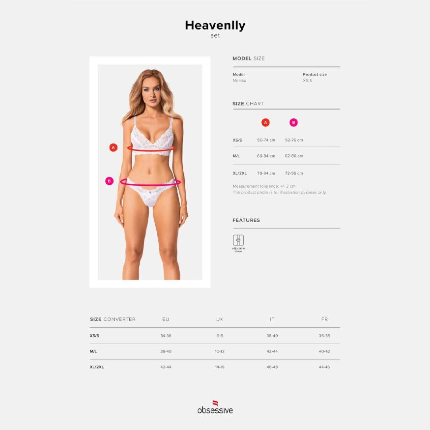 Изысканный комплект Heavenly 2-х предметов от Obsessive Heavenlly 2-pcs set M/L