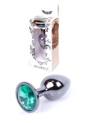 Анальна пробка - Jewellery Dark Silver Plug Green
