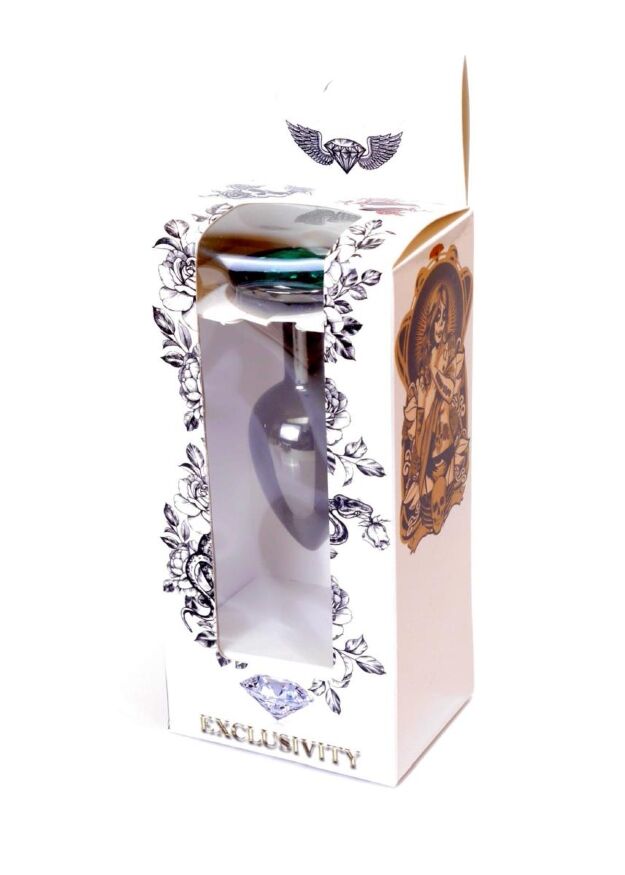 Анальна пробка - Jewellery Dark Silver Plug Green