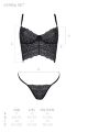 Комплект Passion KERRIA SET black, XXL/XXXL сетка+кружево, бюстье и стринги