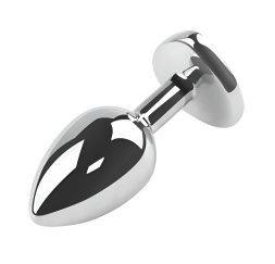 Анальна пробка з кристалом EGZO - Silver Heart Plug Rainbow size S