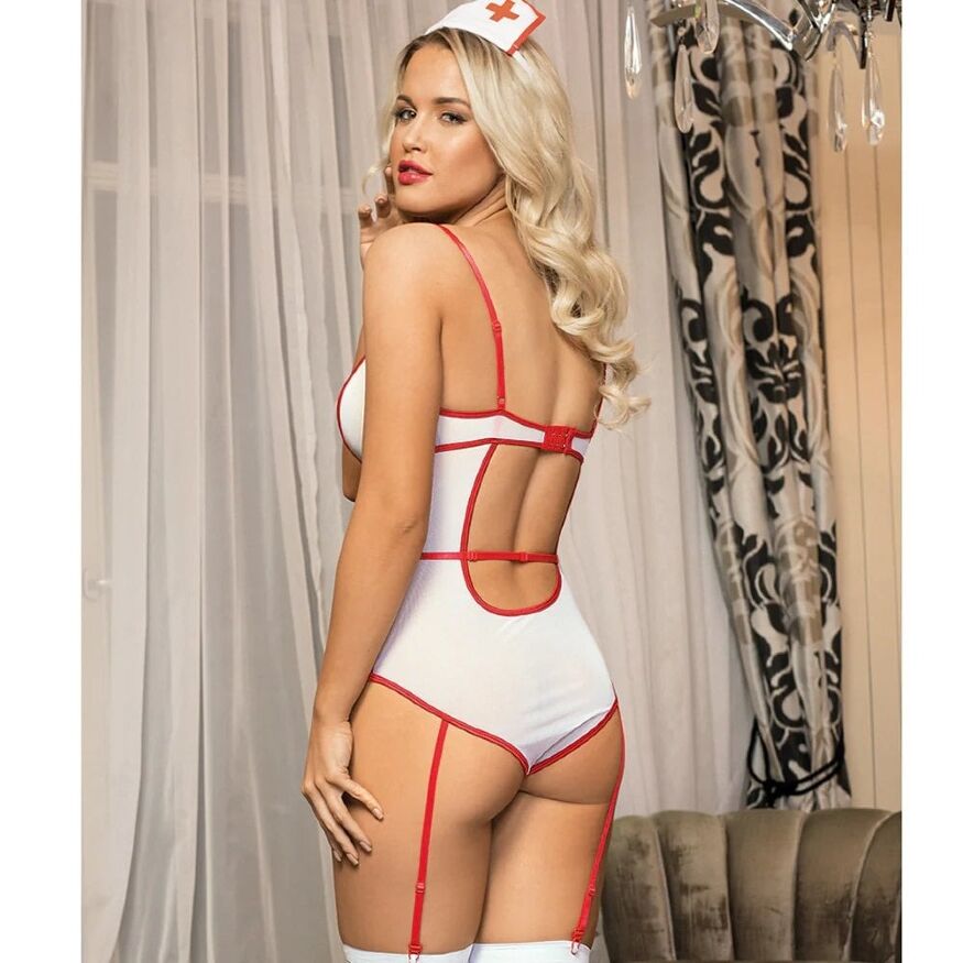 Костюм медсестры S/M Sunspice, белый, 4 предмета