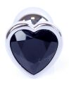 Анальная пробка Boss Series - Jewellery Silver Heart PLUG Black S, BS6400047