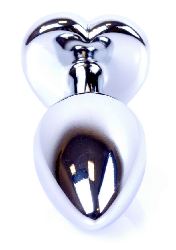 Анальная пробка Boss Series - Jewellery Silver Heart PLUG Black S, BS6400047