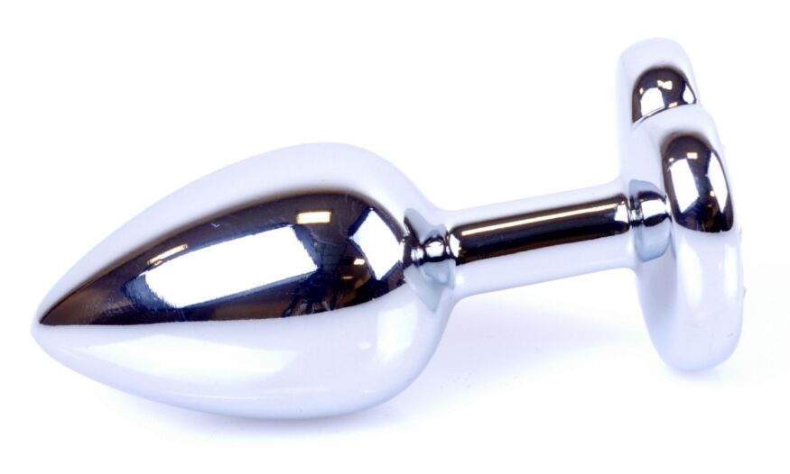 Анальная пробка Boss Series - Jewellery Silver Heart PLUG Black S, BS6400047