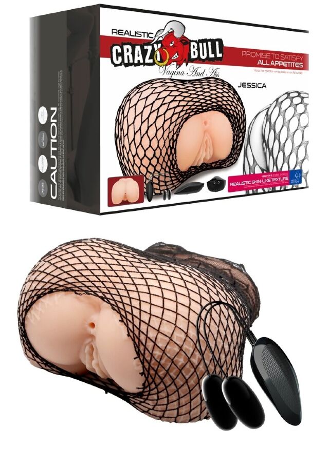 Мастурбатор вагина и анус с двойной вибрацией CRAZY BULL - JESSICA Vibrating, BM-009182Z-1