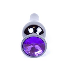 Анальна пробка - Jewellery Dark Silver BUTT PLUG- Purple