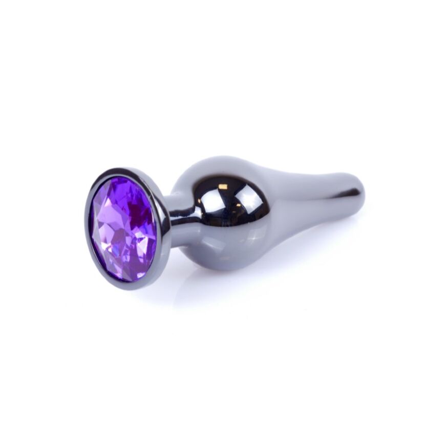 Анальна пробка - Jewellery Dark Silver BUTT PLUG- Purple