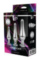 DT21874 набір анальних пробок конічної форми Dream Toys GLEAMING LOVE PLEASURE SET SILVER