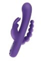 Вібратор-кролик з анальною ялинкою Toy Joy, силіконовий, фіолетовий, 21.5 х 4 см