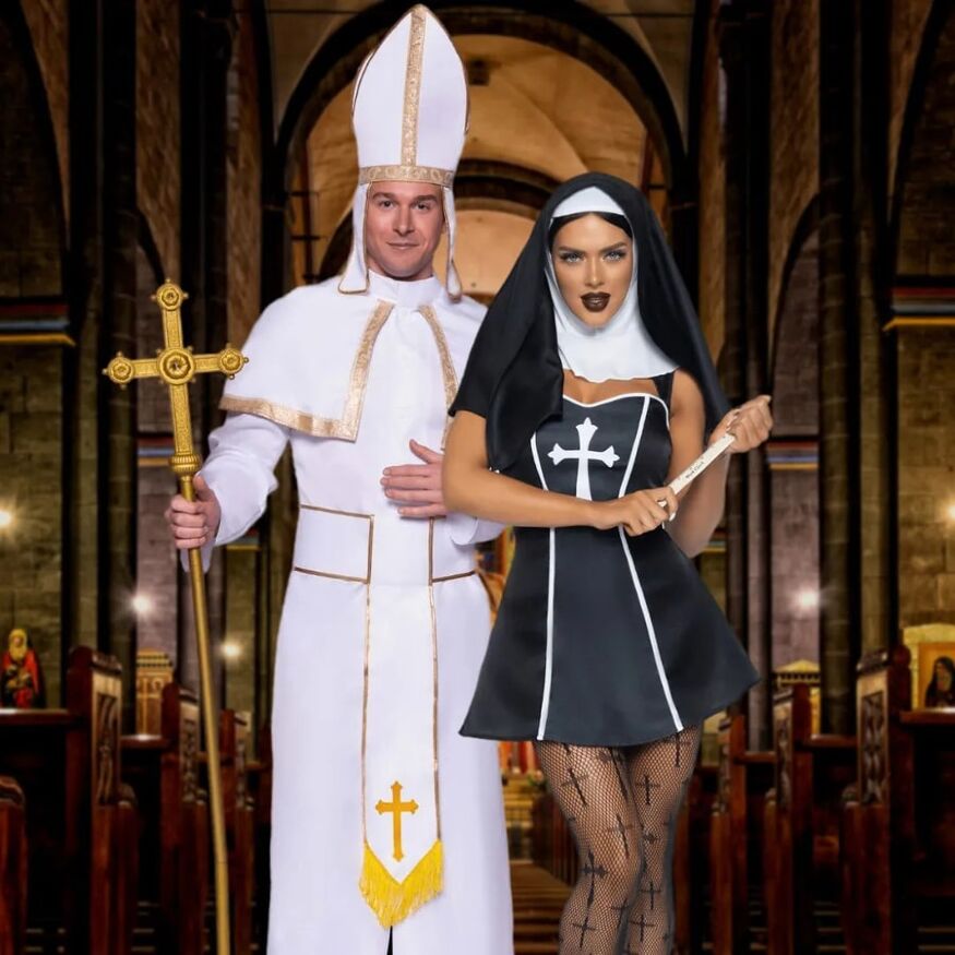 Костюм монашки Leg Avenue, Naughty Nun 2 предмета, черный
