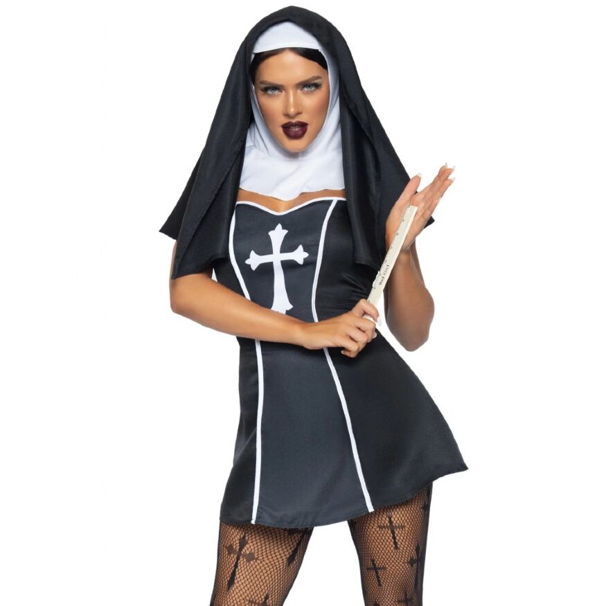 Костюм монашки Leg Avenue, Naughty Nun 2 предмета, черный
