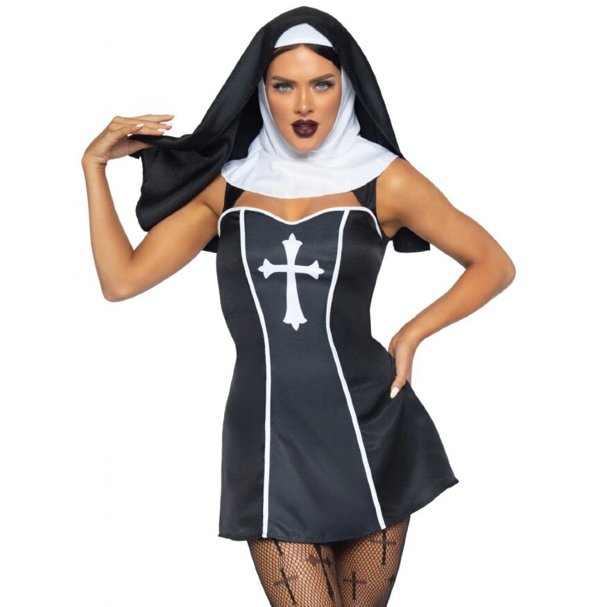 Костюм монашки Leg Avenue, Naughty Nun 2 предмета, черный