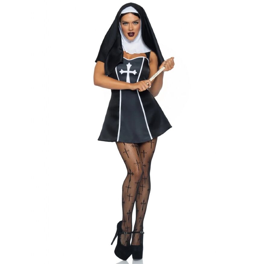 Костюм монашки Leg Avenue, Naughty Nun 2 предмета, черный