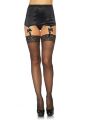 Высокие чулки с прозрачным кружевом и бантом со стразами Leg Avenue