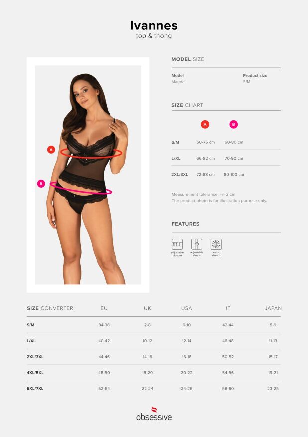 Набор "Иваннес" - Топ и Трусики Obsessive S/M