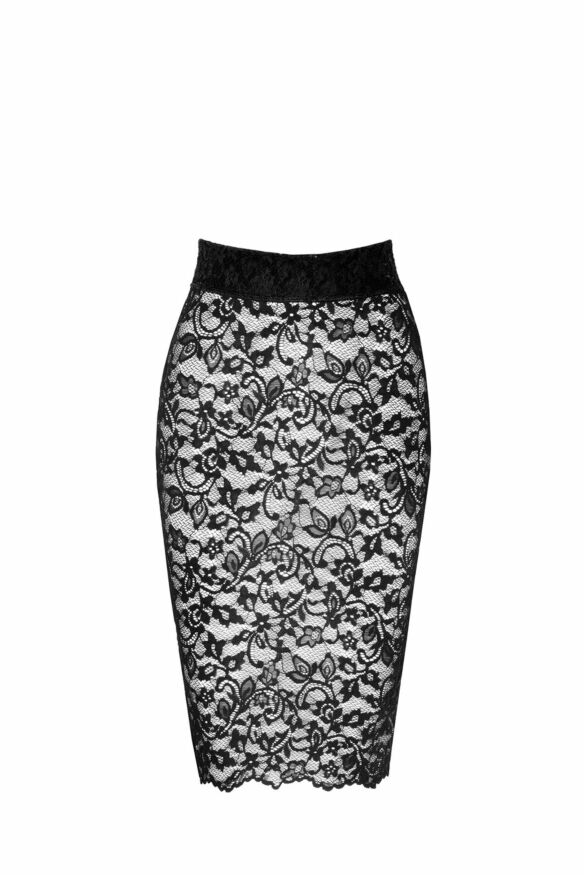Юбка Noir Handmade F302 Ambivalence, 3XL, black, кружево, длина за колени, шнуровка сзади