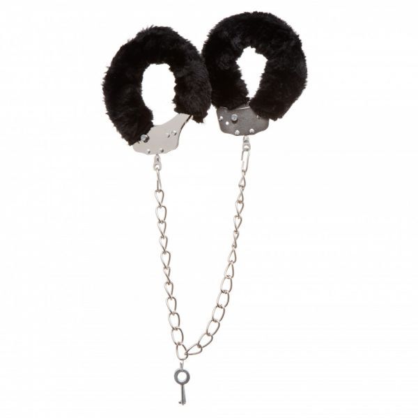 Наручники с мехом на длинной цепочке Ankle Cuffs, Black