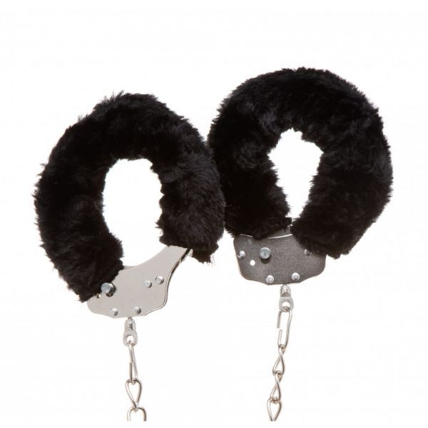 Наручники с мехом на длинной цепочке Ankle Cuffs, Black