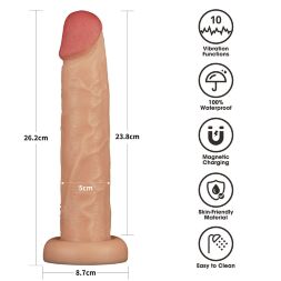 Большой реалистичный вибратор - LoveToy Vibrating Power Basics Cock 10"