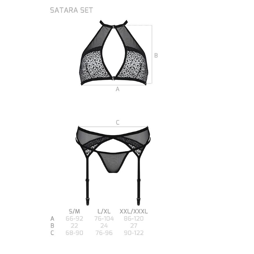 SATARA SET Passion - Эротический комплект белья, L/XL (красный)