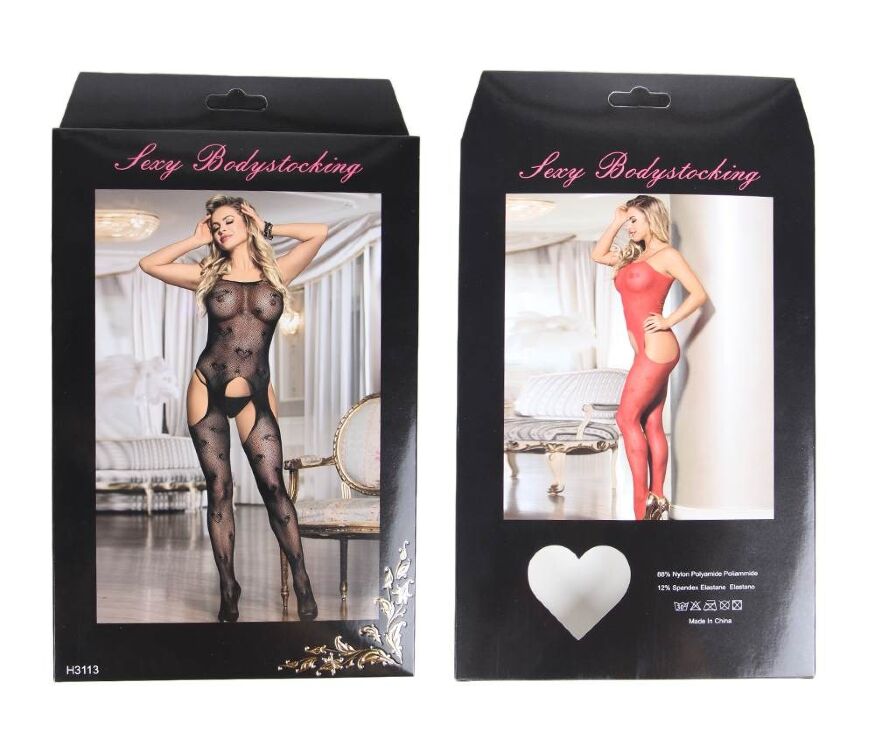 Комбінезон із візерунком серцями Star Night Heart Mesh з імітацією панчох, XS-M