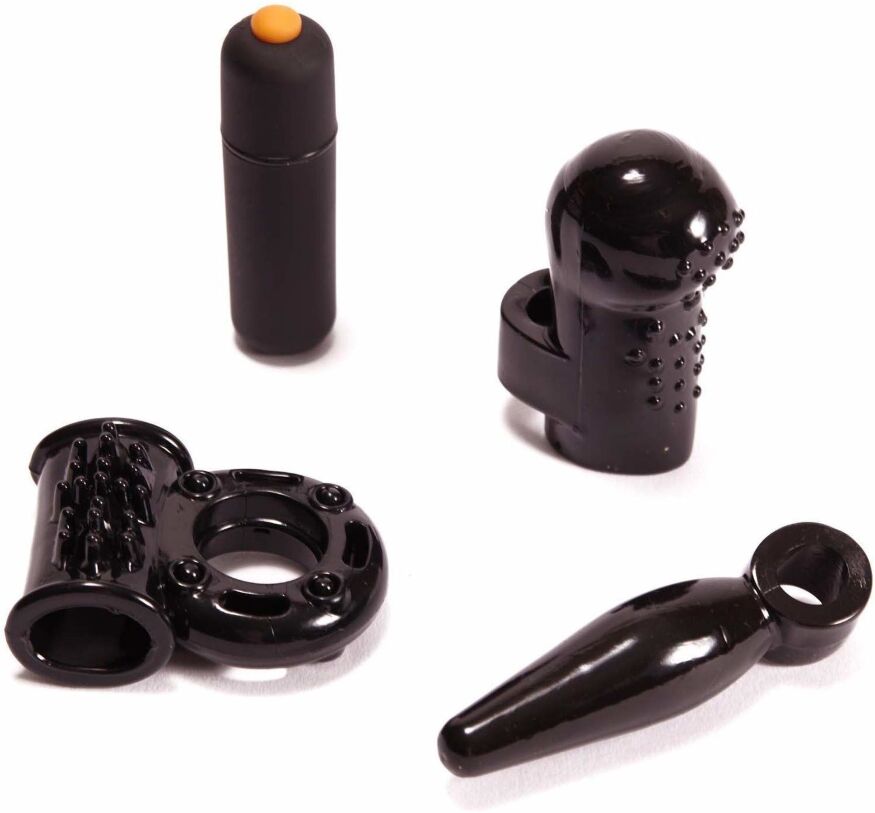 Мини вибронабор Pornhub Dirty Weekend Kit (вибропуля, эрекционное кольцо, пробка, насадка на палец)