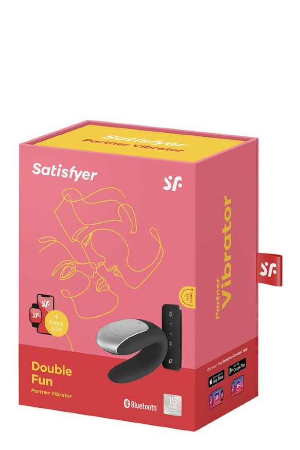 Вибратор для пар с фирменным пультом управления Satisfyer DOUBLE FUN BLACK