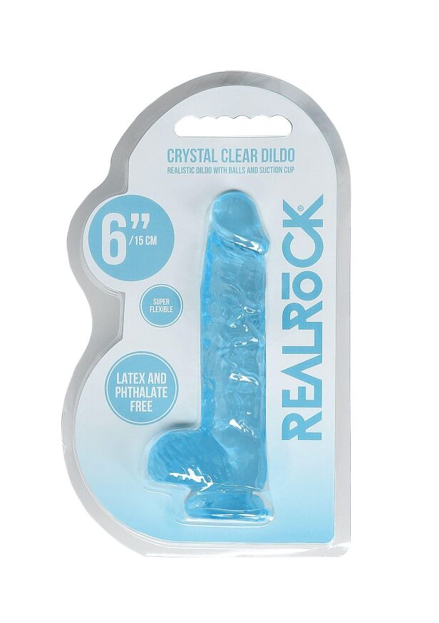 Фаллоимитатор - Realrock Dildo With Balls 6'/15 см Blue