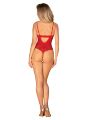 Боді з доступом Obsessive Ingridia crotchless teddy XS/S, червоне, відкриті груди