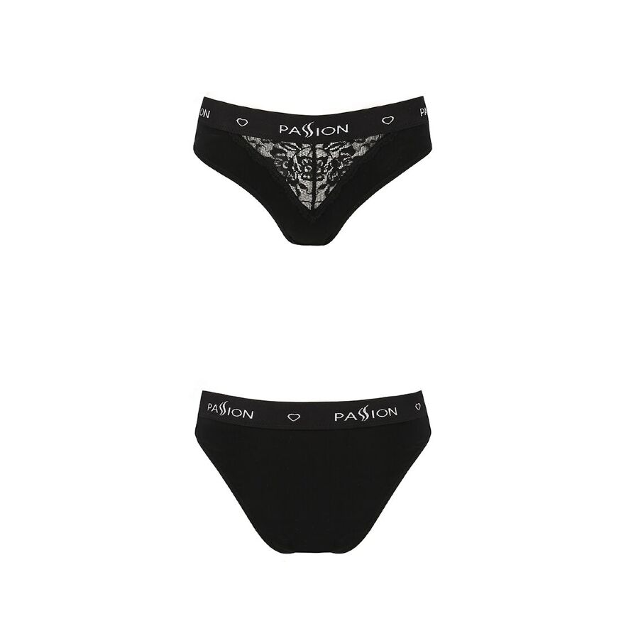 Трусики с широкой резинкой и кружевом PS001 PANTIES black S - Passion