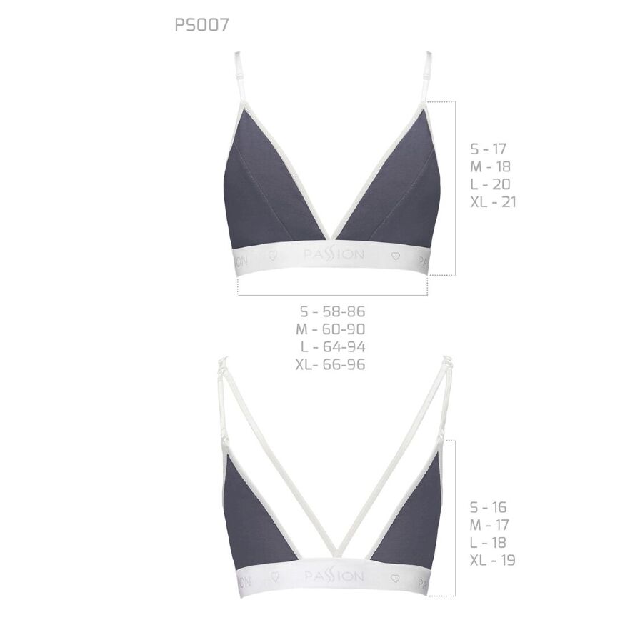 Спортивный топ с двойными бретелями PS007 TOP dark grey S - Passion